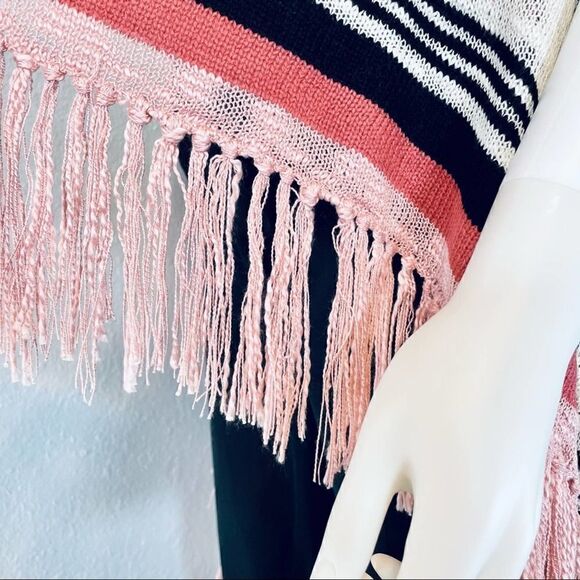 Pink Rose Sleeveless Fringe Cardigan Medium - Picture 7 of 11
